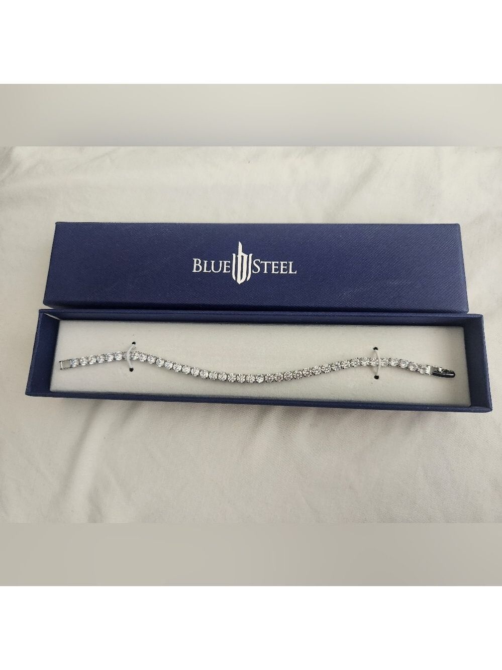 NWOT Blue Steel Stunning Round CZ Stone Tennis Bracelet.